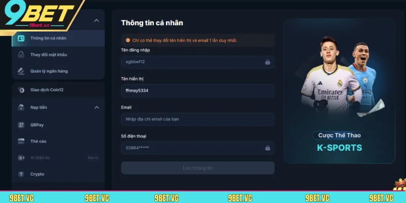 9BET cam kết bảo mật thông tin cá nhân hội viên