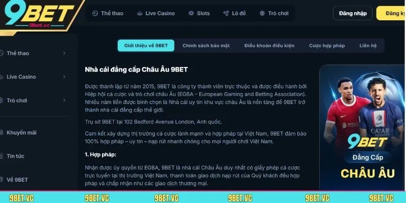Giới thiệu về 9BET nhà cái đáng trải nghiệm năm 2025